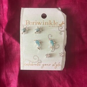 Periwinkle by Barlow Silver and Teal Earrings